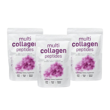 Premium Multi-Collagen Peptides Powder™ (Types I, II, III, V, X) - Hydrolyzed Protein