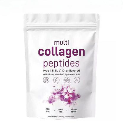 Premium Multi-Collagen Peptides Powder™ (Types I, II, III, V, X) - Hydrolyzed Protein